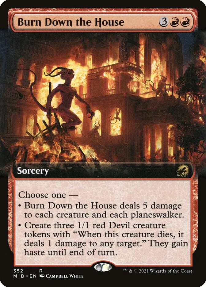 2021 Innistrad: Midnight Hunt Burn Down the House #352 rare card image