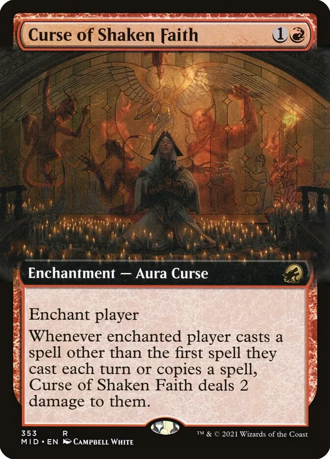 2021 Innistrad: Midnight Hunt Curse of Shaken Faith #353 rare card image