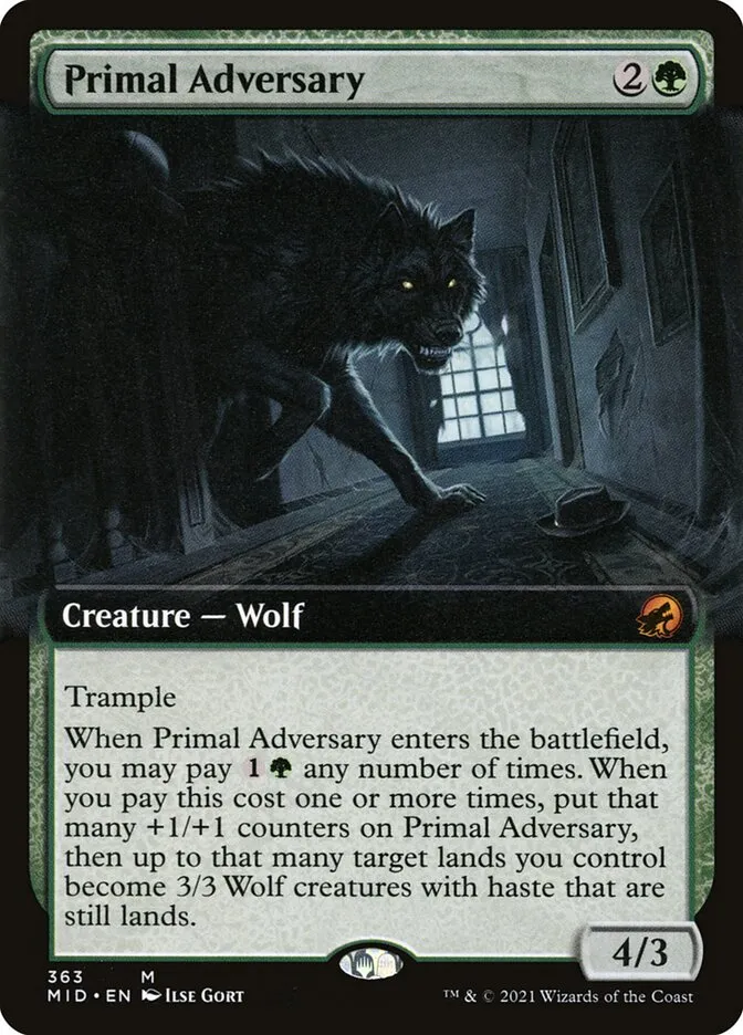 2021 Innistrad: Midnight Hunt Primal Adversary #363 mythic card image