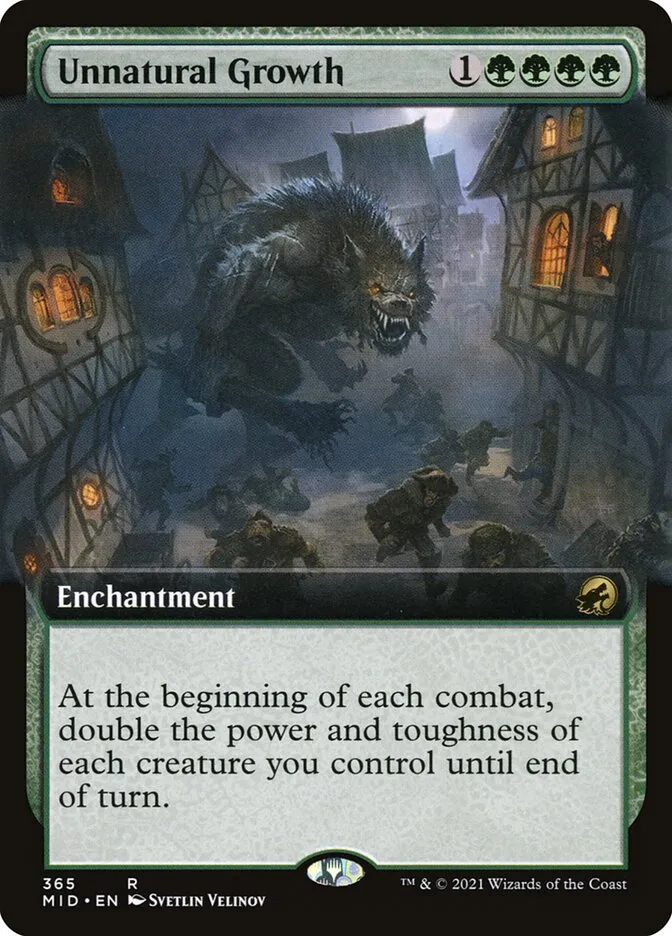2021 Innistrad: Midnight Hunt Unnatural Growth #365 rare card image
