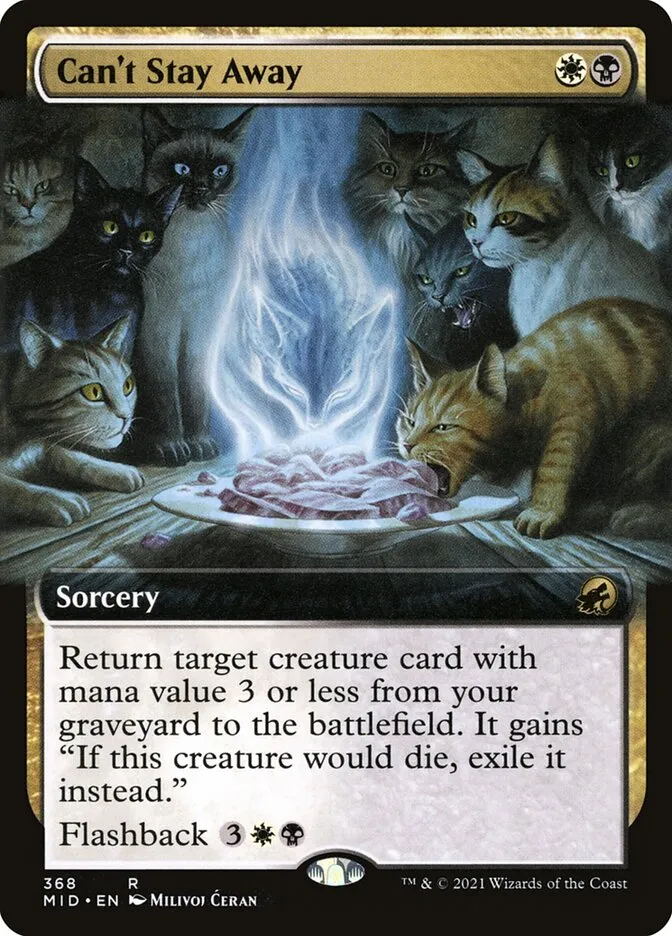 2021 Innistrad: Midnight Hunt Can't Stay Away #368 rare card image