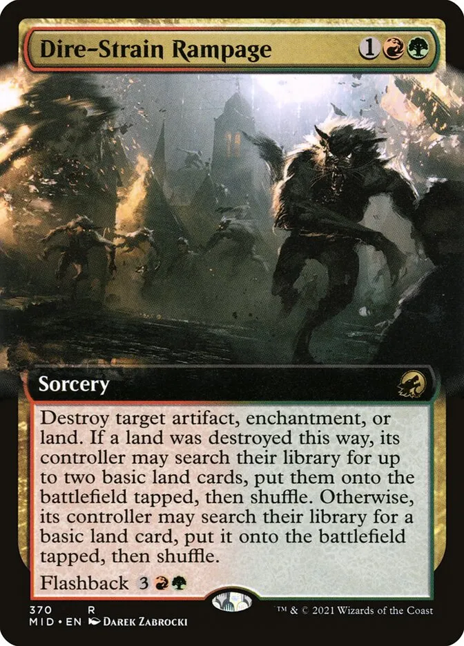 2021 Innistrad: Midnight Hunt Dire-Strain Rampage #370 rare card image