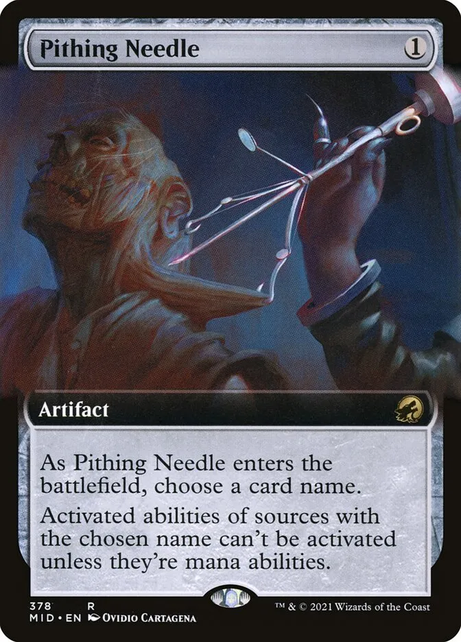 2021 Innistrad: Midnight Hunt Pithing Needle #378 rare card image