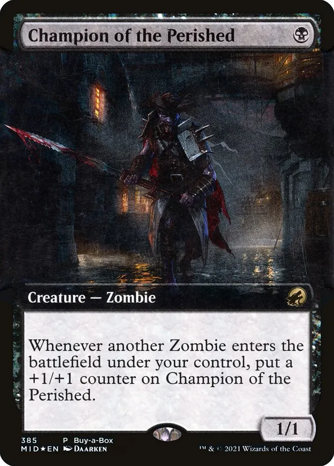 2021 Innistrad: Midnight Hunt Champion of the Perished rare #385 rare card image