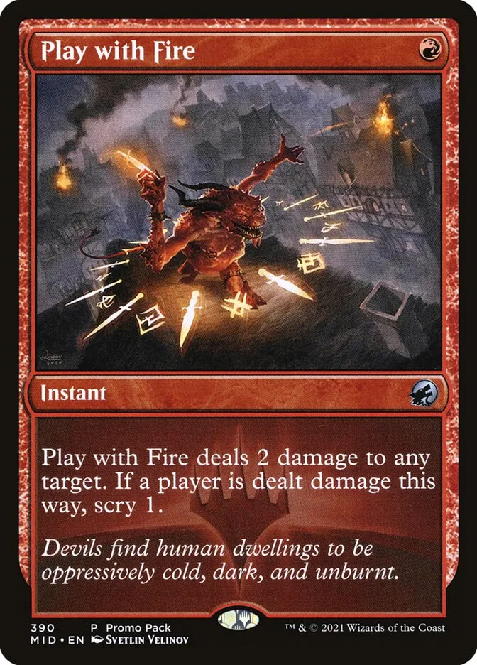 2021 Innistrad: Midnight Hunt Play with Fire uncommon #390 uncommon card image