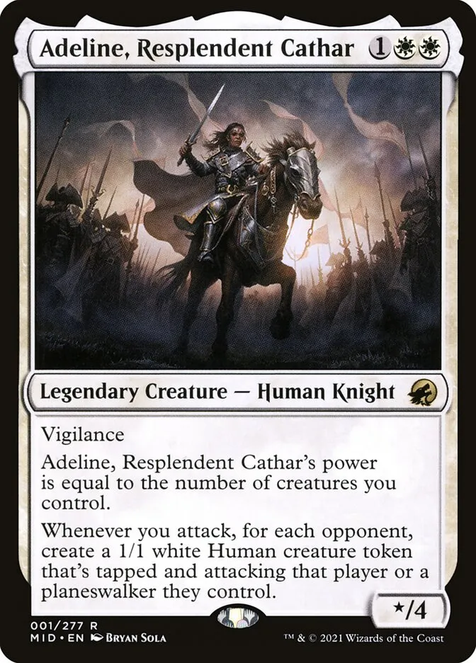 2021 Innistrad: Midnight Hunt Adeline, Resplendent Cathar rare #1 rare card image