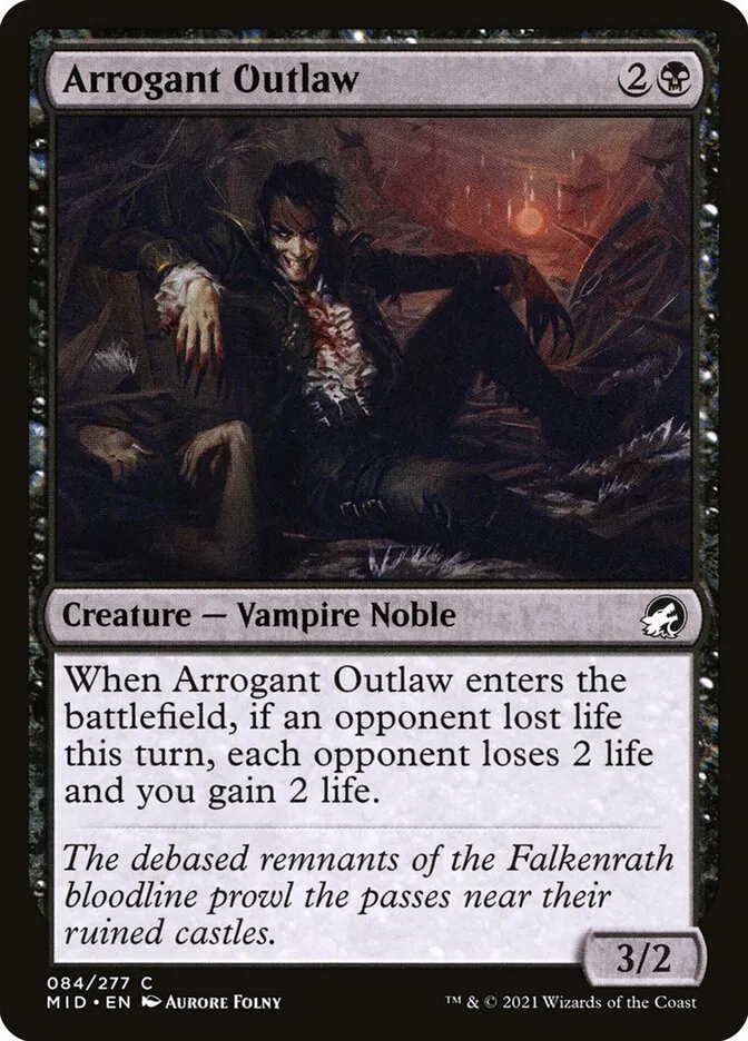 2021 Innistrad: Midnight Hunt Arrogant Outlaw #84 common card image