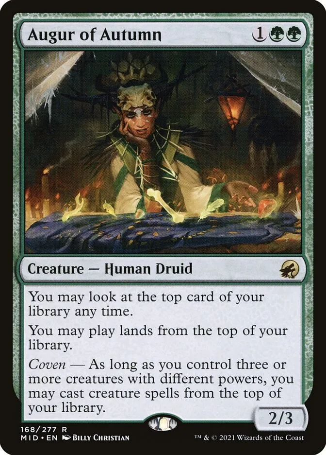 2021 Innistrad: Midnight Hunt Augur of Autumn #168 rare card image