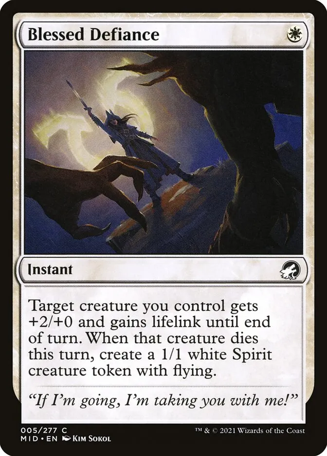 2021 Innistrad: Midnight Hunt Blessed Defiance common #5 common card image