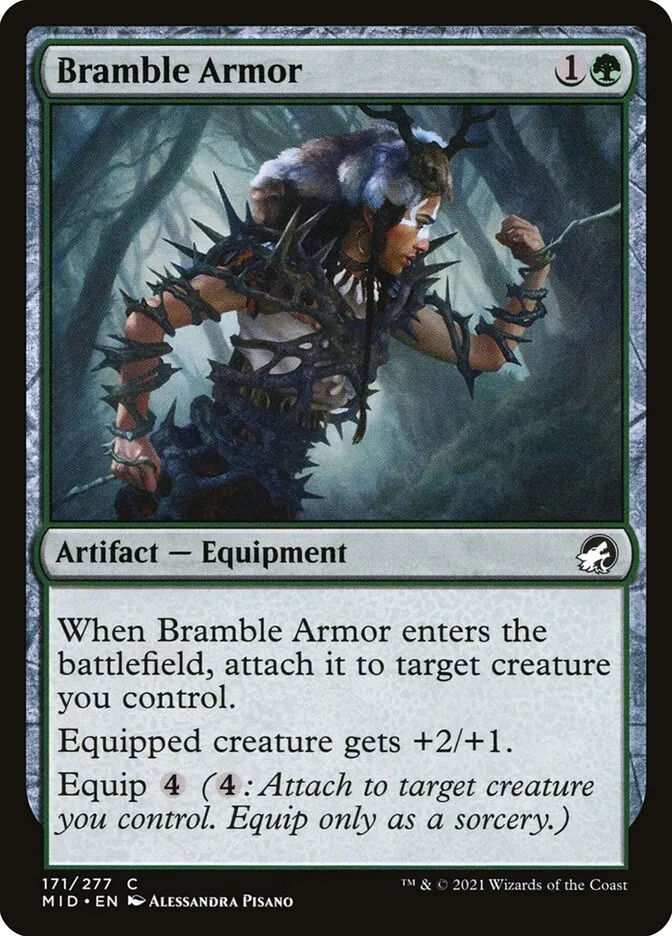 2021 Innistrad: Midnight Hunt Bramble Armor #171 common card image