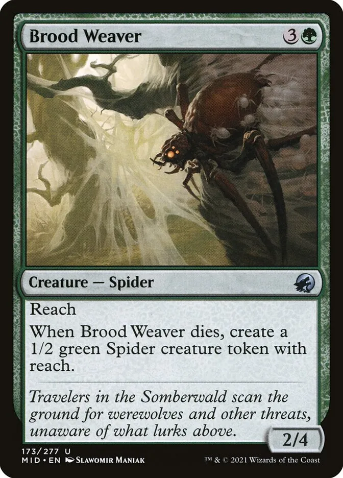 2021 Innistrad: Midnight Hunt Brood Weaver #173 uncommon card image