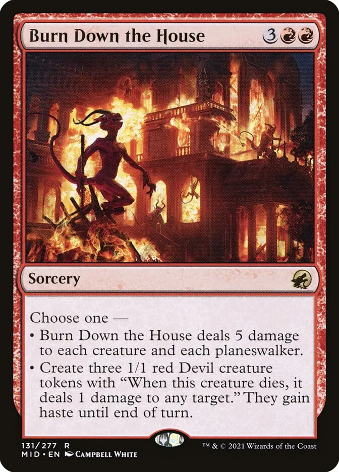 2021 Innistrad: Midnight Hunt Burn Down the House #131 rare card image