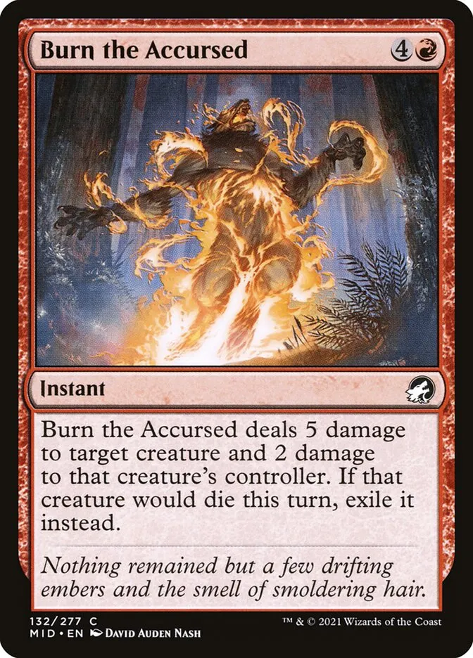 2021 Innistrad: Midnight Hunt Burn the Accursed #132 common card image