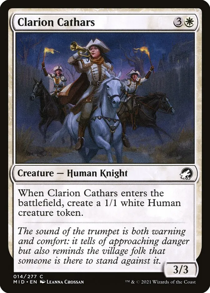 2021 Innistrad: Midnight Hunt Clarion Cathars common #14 common card image
