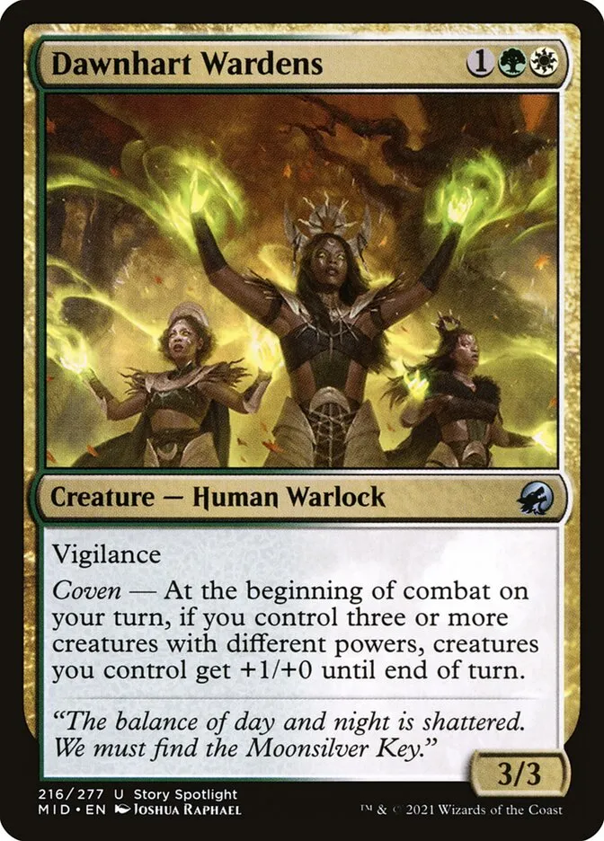 2021 Innistrad: Midnight Hunt Dawnhart Wardens #216 uncommon card image