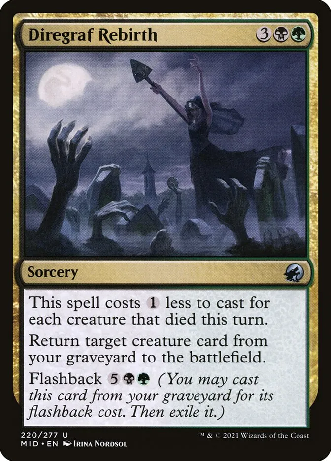 2021 Innistrad: Midnight Hunt Diregraf Rebirth #220 uncommon card image