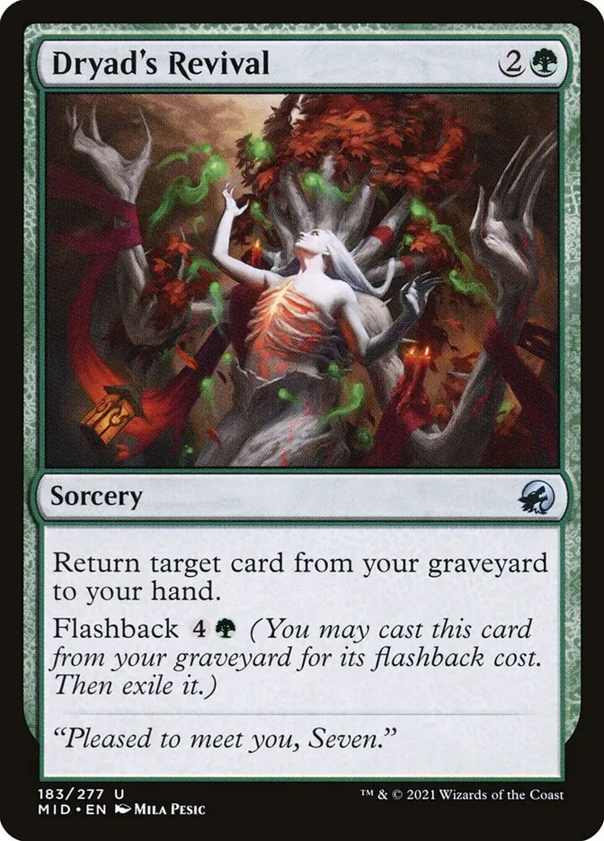 2021 Innistrad: Midnight Hunt Dryad's Revival #183 uncommon card image