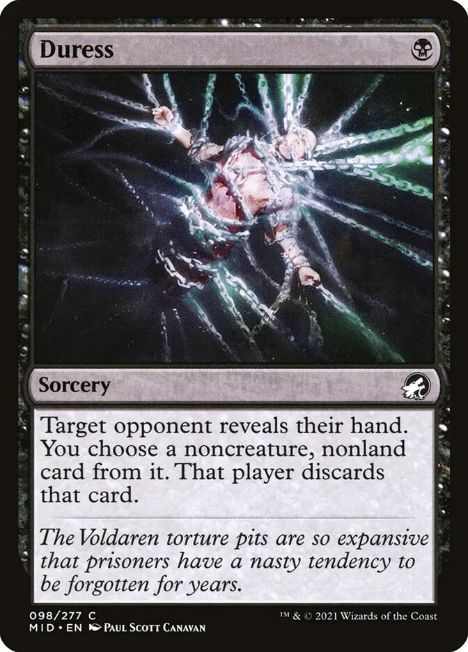 2021 Innistrad: Midnight Hunt Duress #98 common card image