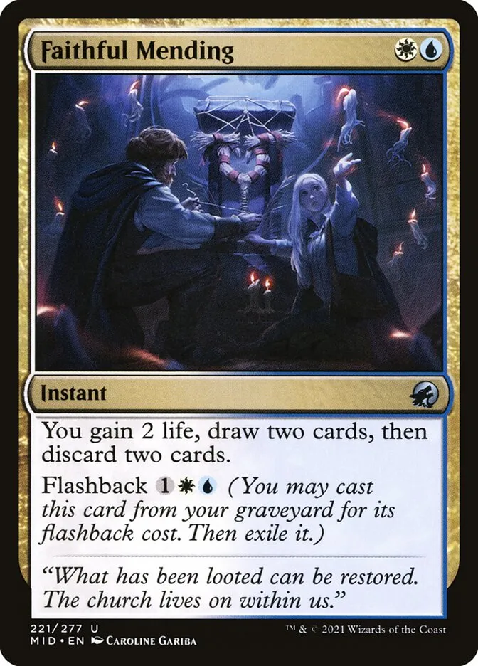 2021 Innistrad: Midnight Hunt Faithful Mending uncommon #221 uncommon card image