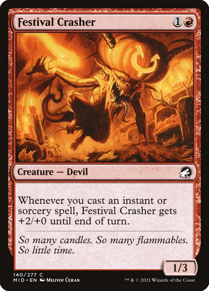 2021 Innistrad: Midnight Hunt Festival Crasher #140 common card image