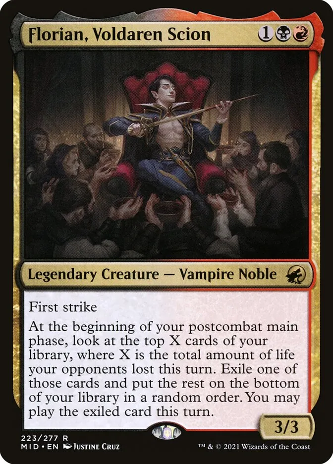 2021 Innistrad: Midnight Hunt Florian, Voldaren Scion #223 rare card image
