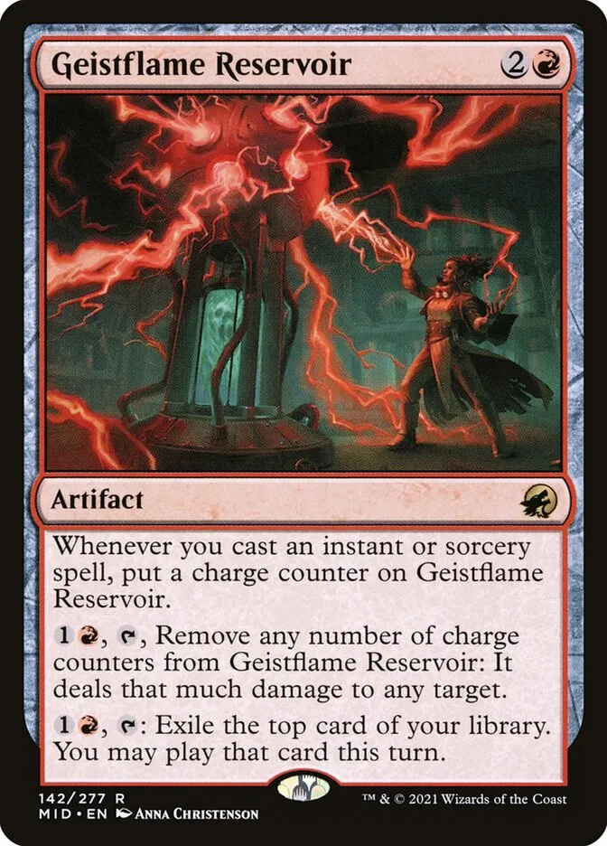 2021 Innistrad: Midnight Hunt Geistflame Reservoir #142 rare card image