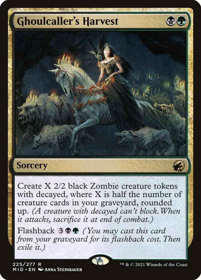 2021 Innistrad: Midnight Hunt Ghoulcaller's Harvest #225 rare card image