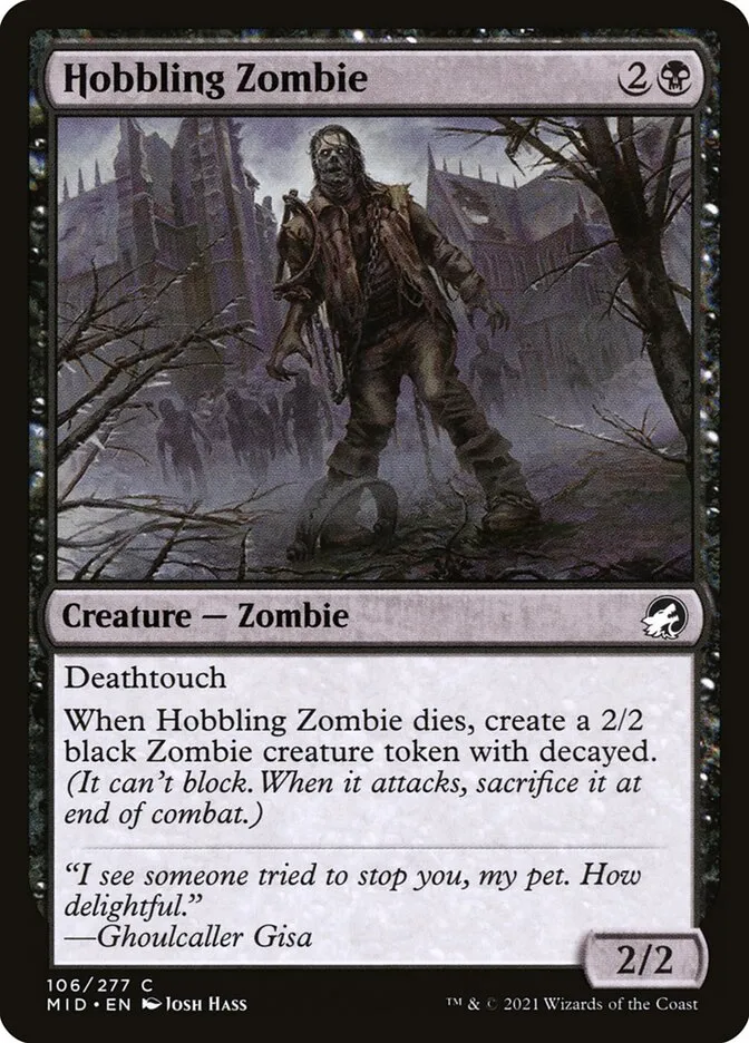 2021 Innistrad: Midnight Hunt Hobbling Zombie #106 common card image