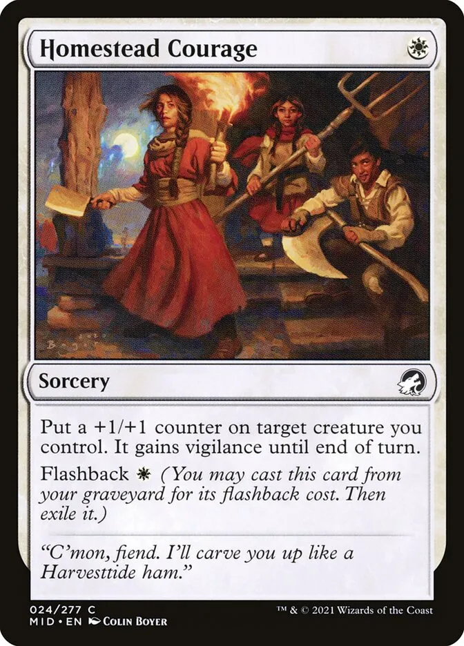 2021 Innistrad: Midnight Hunt Homestead Courage common #24 common card image