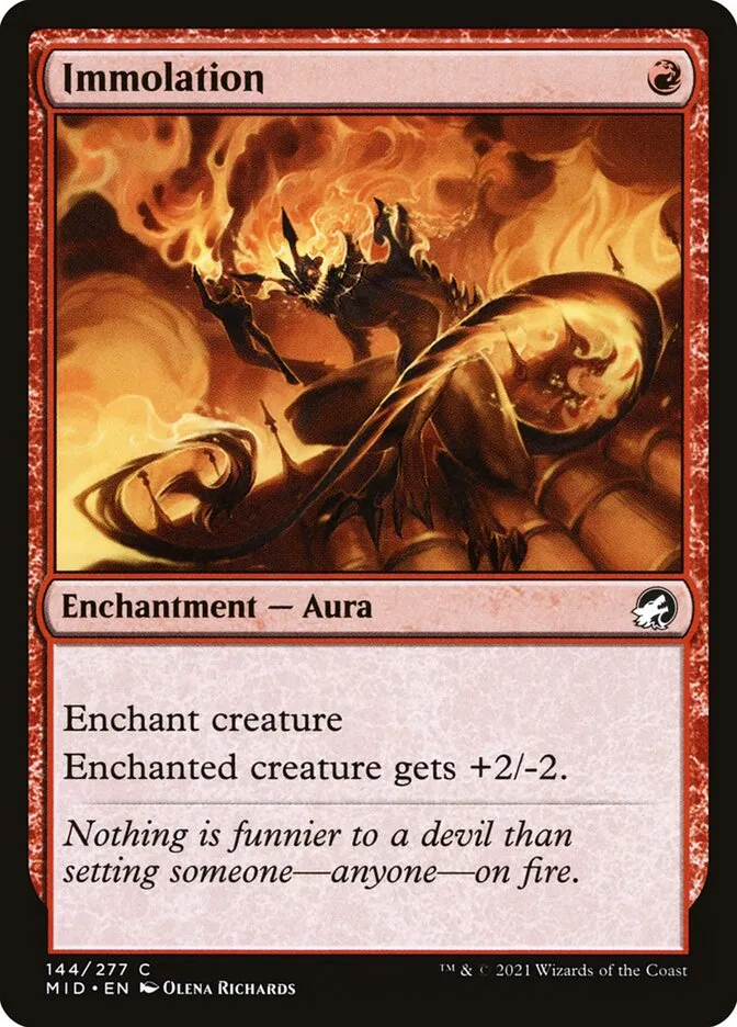 2021 Innistrad: Midnight Hunt Immolation common #144 common card image