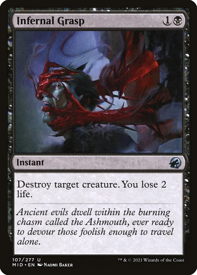 2021 Innistrad: Midnight Hunt Infernal Grasp uncommon #107 uncommon card image
