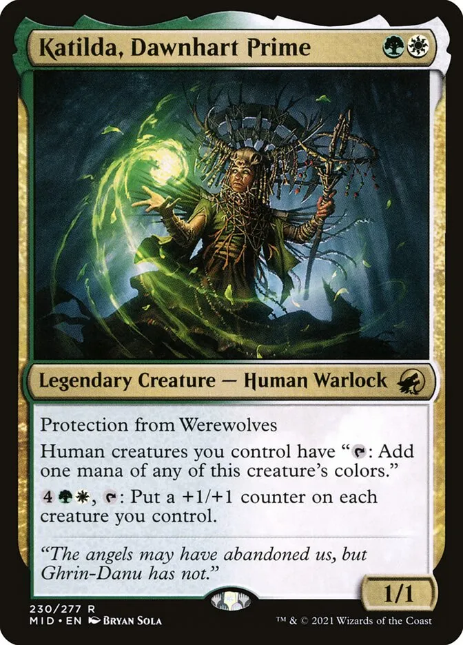 2021 Innistrad: Midnight Hunt Katilda, Dawnhart Prime #230 rare card image