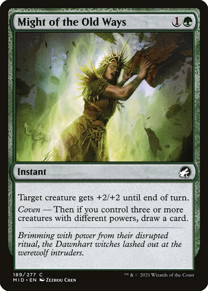 2021 Innistrad: Midnight Hunt Might of the Old Ways #189 common card image