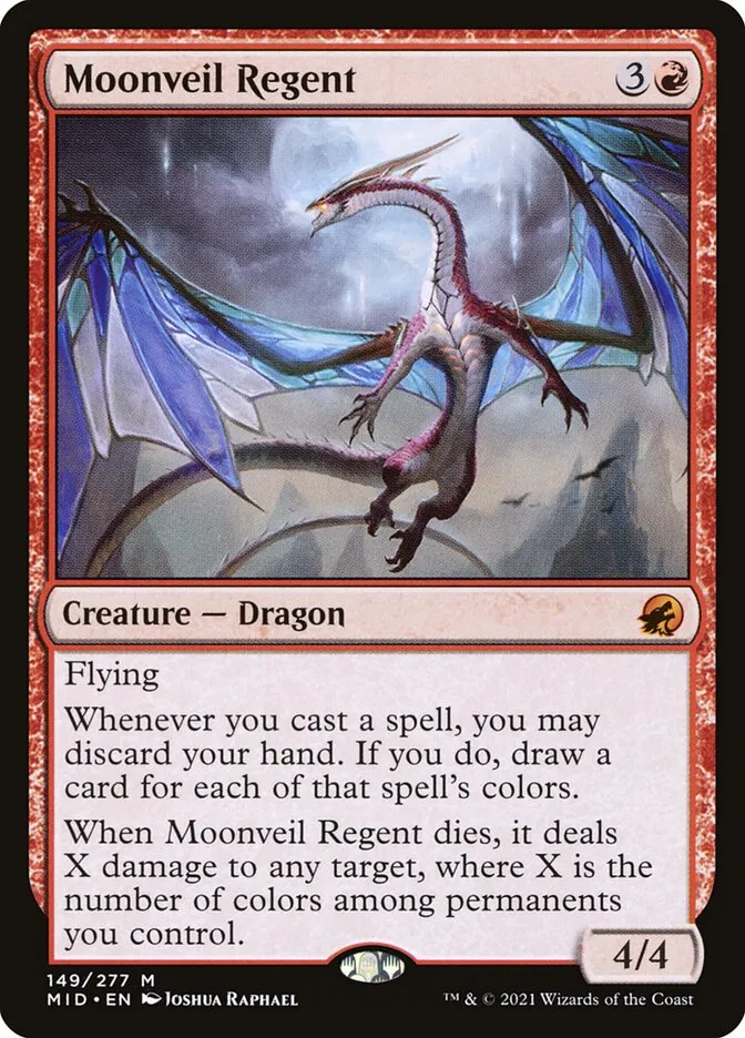 2021 Innistrad: Midnight Hunt Moonveil Regent mythic #149 mythic card image