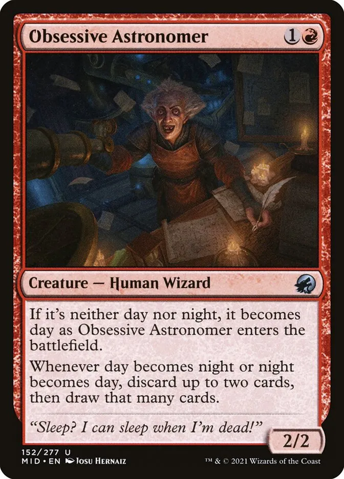 2021 Innistrad: Midnight Hunt Obsessive Astronomer #152 uncommon card image