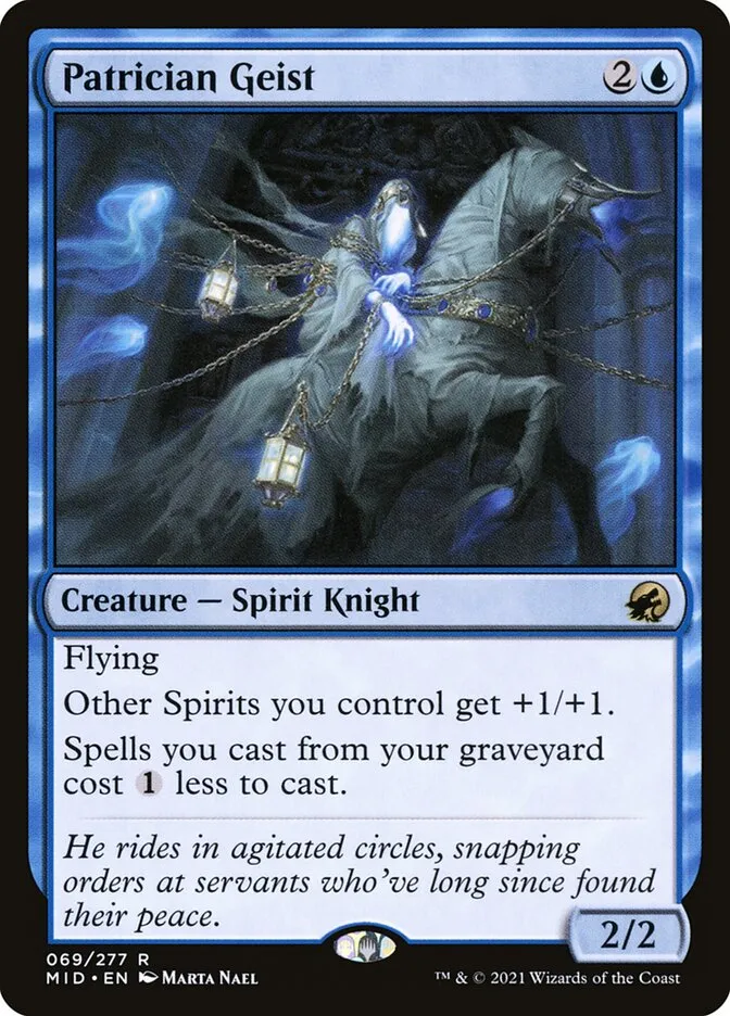 2021 Innistrad: Midnight Hunt Patrician Geist rare #69 rare card image