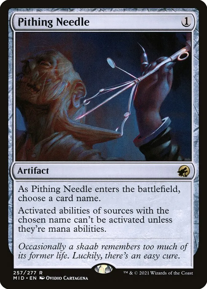 2021 Innistrad: Midnight Hunt Pithing Needle #257 rare card image