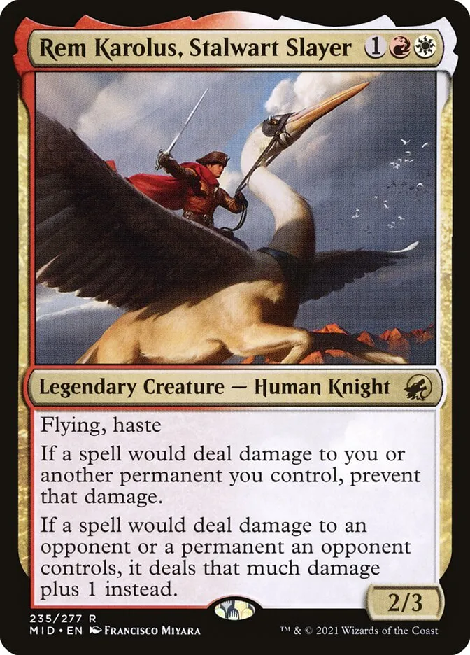 2021 Innistrad: Midnight Hunt Rem Karolus, Stalwart Slayer #235 rare card image