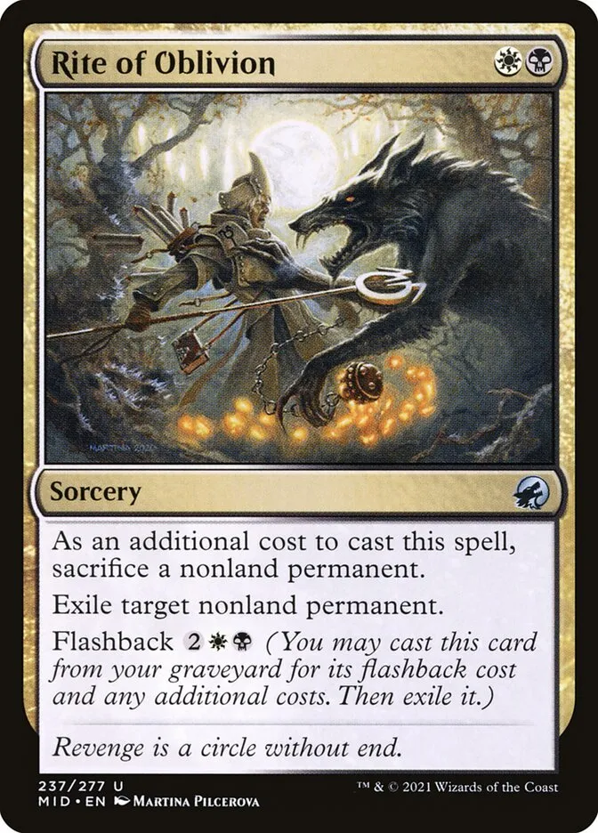 2021 Innistrad: Midnight Hunt Rite of Oblivion #237 uncommon card image