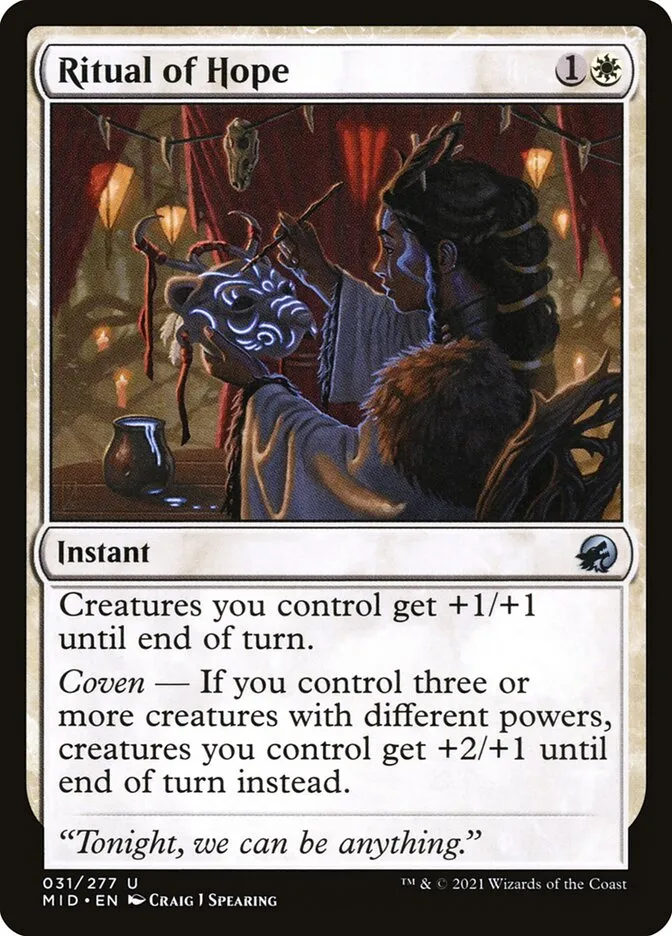 2021 Innistrad: Midnight Hunt Ritual of Hope uncommon #31 uncommon card image