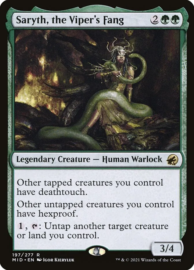 2021 Innistrad: Midnight Hunt Saryth, the Viper's Fang #197 rare card image