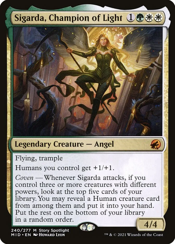 2021 Innistrad: Midnight Hunt Sigarda, Champion of Light mythic #240 mythic card image