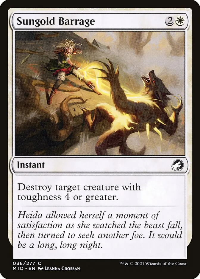 2021 Innistrad: Midnight Hunt Sungold Barrage common #36 common card image