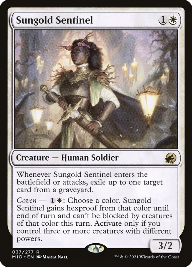 2021 Innistrad: Midnight Hunt Sungold Sentinel rare #37 rare card image