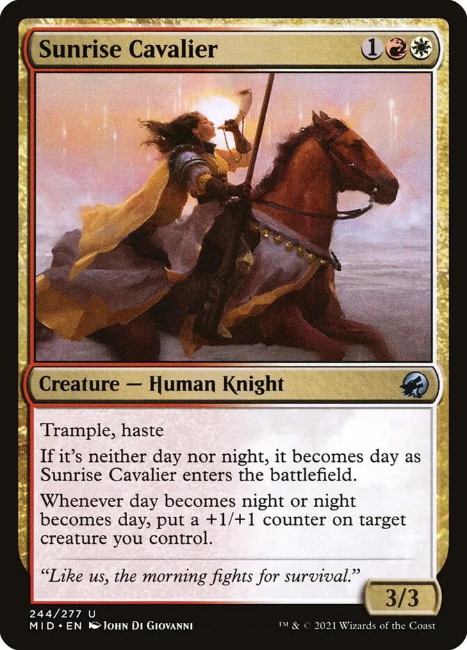 2021 Innistrad: Midnight Hunt Sunrise Cavalier #244 uncommon card image