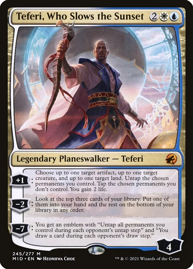 2021 Innistrad: Midnight Hunt Teferi, Who Slows the Sunset mythic #245 mythic card image