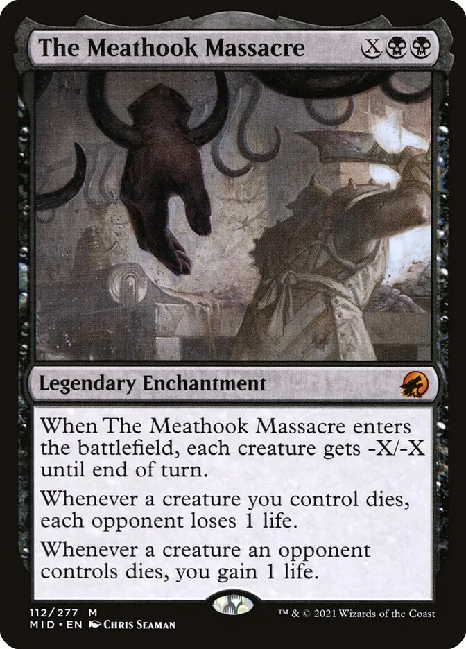 2021 Innistrad: Midnight Hunt The Meathook Massacre [Stamped] mythic #112 mythic card image