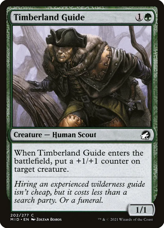 2021 Innistrad: Midnight Hunt Timberland Guide #202 common card image