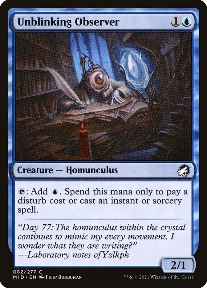 2021 Innistrad: Midnight Hunt Unblinking Observer common #82 common card image