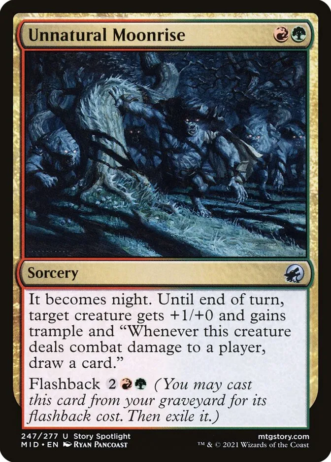 2021 Innistrad: Midnight Hunt Unnatural Moonrise #247 uncommon card image